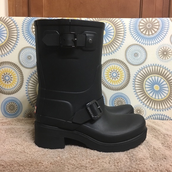 Hunter Original Biker Waterproof Short Rain Boots - Picture 3 of 8